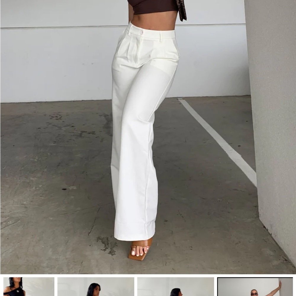 Princess Polly White Archer Pants